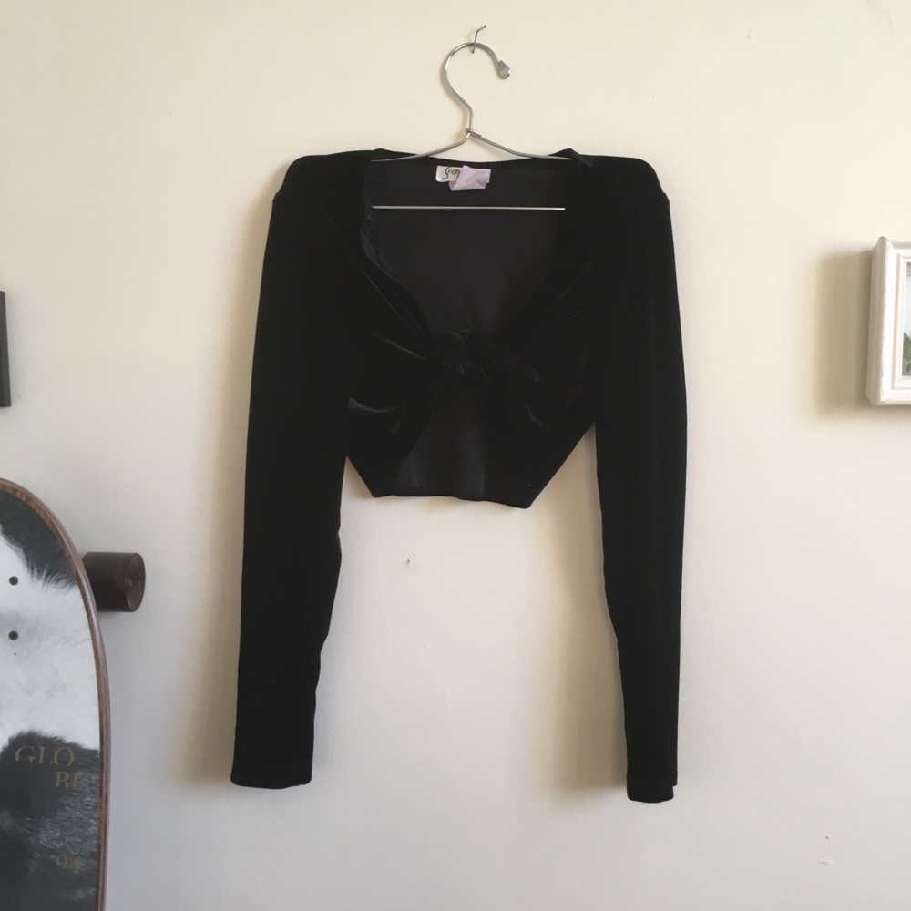 Long sleeve tie over crop